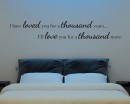 I have loved you a thousand years wall decal - bedroom wall decal - love wall decal - Love you wall decal- Lettering Wall Stickers I have loved you a thousand years wall decal - bedroom wall decal - love wall decal - Love you wall decal- Lettering Wall Stickers